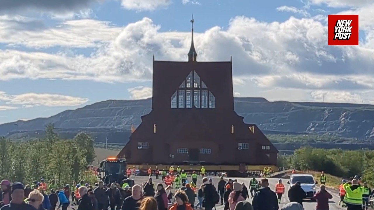 Church in Sweden moves three miles down the road on wheels
