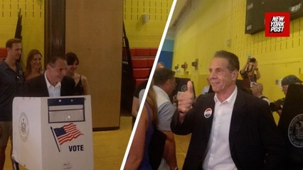 Andrew Cuomo casts his vote in NYC's Democratic mayor primary