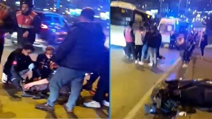 Kontrolsüz şerit değişikliği kazaya yol açtı: Motosikletli metrelerce savruldu