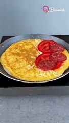 Crispy Tortilla with Omelet and Cheese 🍳 #tortilla #omlet #cheese