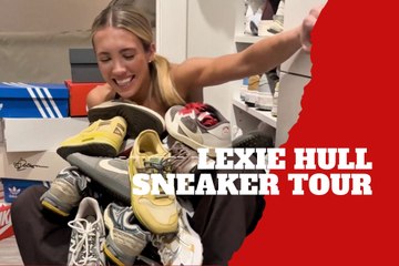 Lexie Hull opens her sneaker closet and reveals she’ll be wearing Caitlin Clark’s upcoming edition