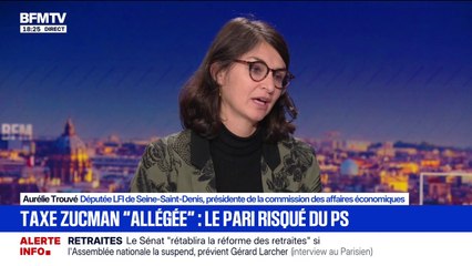 Une taxe Zucman "allégée": Aurélie Trouvé, députée (LFI), explique "qu'il faut arrêter de confondre les petits artisans avec les grandes fortunes"