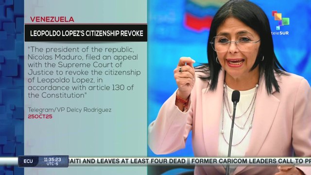 Delcy Rodriguez announced the steps to revoke the citizenship of politician Leopoldo Lopez