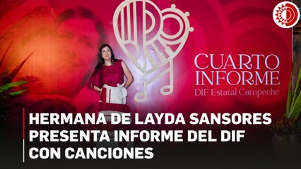 Hermana de Layda Sansores presenta informe del DIF con canciones