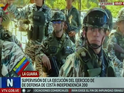 Ejército Bolivariano supervisa maniobras del ejercicio “Defensa de Costa Independencia 200”