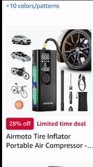 Airmoto Tire Inflator Portable Air Compressor - Air Pump For Car Tires with Digital Pressure