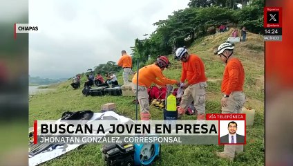 En Chiapas, sigue la búsqueda en Presa Malpaso donde cayó un joven en estado de ebriedad