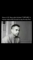 U.S. navy pilot signaling in Morse code