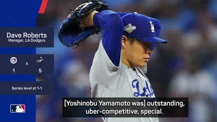 Throwback' Yamamoto pitches complete game as Dodgers level World Series