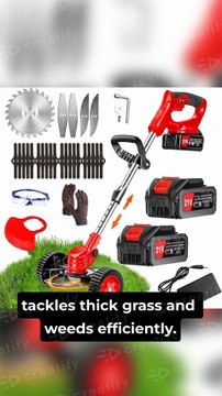 🌿 Cordless Electric Grass Cutter 🌱 Adjustable & Portable Lawn Trimmer | Rechargeable Garden Tool ⚡