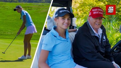 Watch granddaughter Kai play golf with ‘grandpa’ Trump in rare glimpse of President’s family