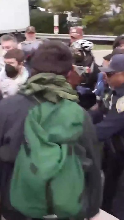 'They're hitting us with f–king sticks': Police scuffle with protestors outside Broadview ICE facility