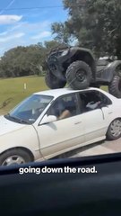 Thieves strap stolen four-wheeler to car roof in wild theft