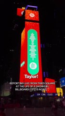 Swifties celebrate album announcement in front of massive Times Square billboard