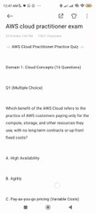 AWS Cloud Practioner Question 1 to 3
