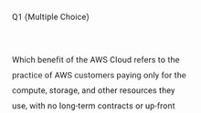 AWS Cloud Practioner Question 1 to 3