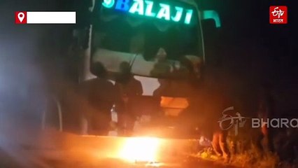 अशोकनगर में आग का गोला बनी यात्रियों से भरी बस, गियरबॉक्स में स्पार्किंग से हुआ हादसा