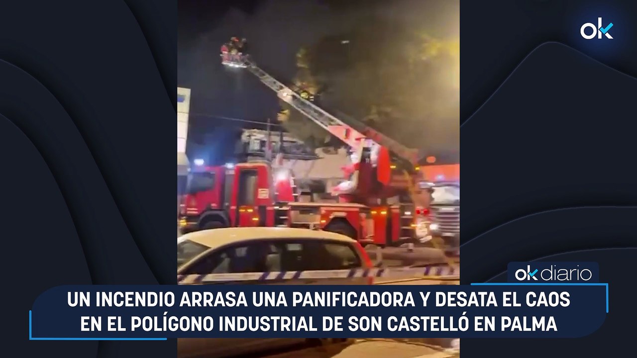 Un incendio arrasa una panificadora y desata el caos en el polígono industrial de Son Castelló en Palma
