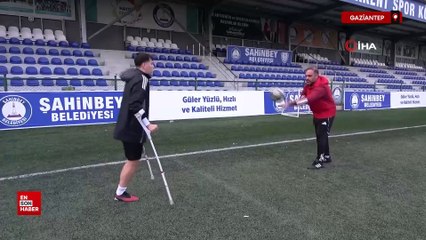 Gaziantep'te kazada engelli oldu futbolla hayata döndü
