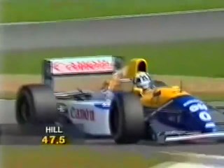 F1 – Damon Hill (Williams Renault V10) lap in qualifying – European GP 1993