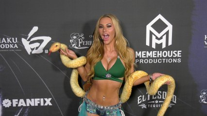 Kindly Myers attends the red carpet at the 6th annual Unruly Halloween Party