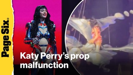 Katy Perry nearly falls after prop malfunctions during San Francisco concert