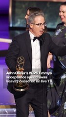 What did John Oliver say in his bleeped Emmys 2025 acceptance speech?
