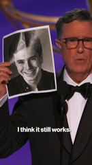 Stephen Colbert takes a jab at CBS firing during Emmys speech