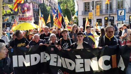 La rebuda a Barcelona de la columna de Catalunya Nord reivindica la resistència del 2019