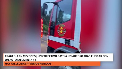 Tragedia en Misiones, colectivo cayó a un arroyo tras chocar con un auto en la Ruta 14 16