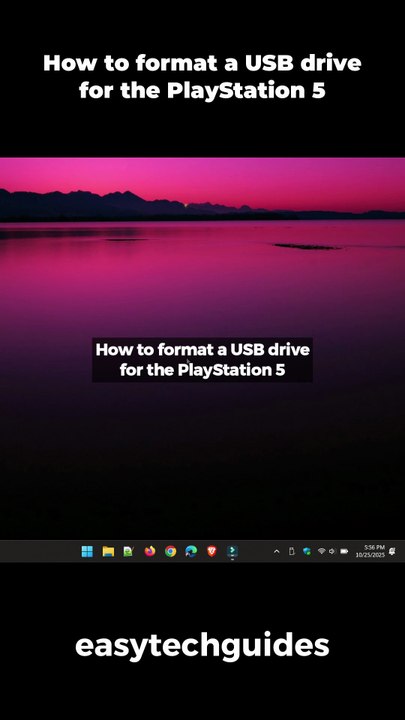 How to format a USB drive for the PS5 on a PC