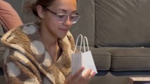 Birthday girl expecting jewelry gets caught off-guard when she receives a gag gift