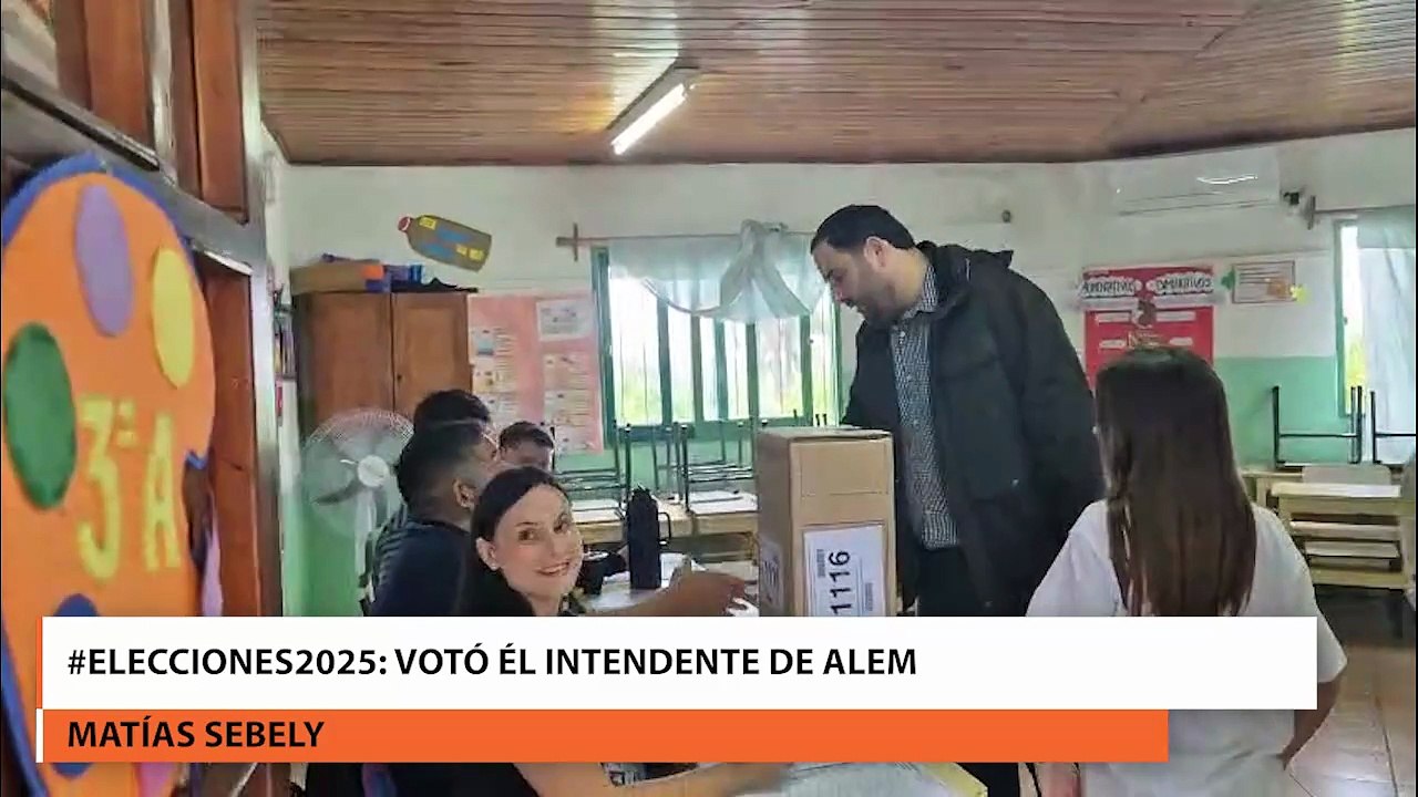 Votó él intendente de Alem, Matías Sebely