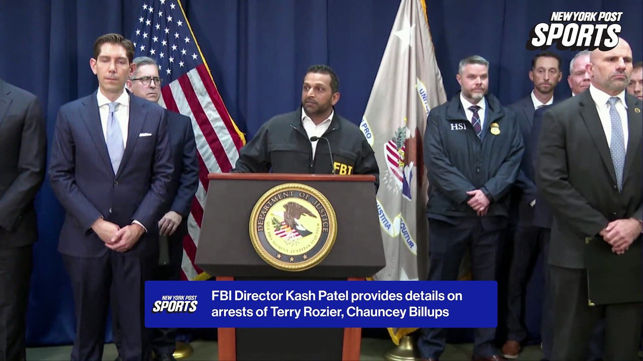 FBI Director Kash Patel provides details on illegal gambling arrests that include Terry Rozier, Chauncey Billups