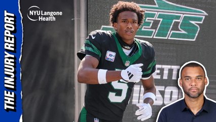 Jets' Garrett Wilson recovering from hyperextended knee | The Injury Report