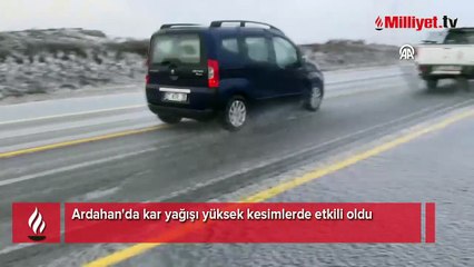 Ardahan'da kar yağışı yüksek kesimlerde etkili oluyor