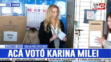 Así votaba Karina Milei: custodiada y alejada de los medios de comunicación