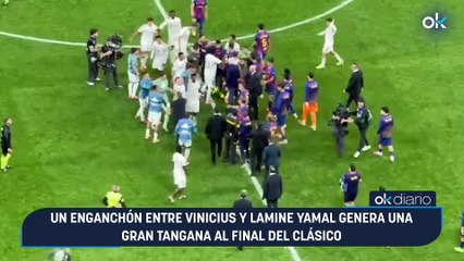 Un enganchón entre Vinicius y Lamine Yamal genera una gran tangana al final del Clásico