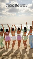 Can You Guess the Word? 🤔🏖️ Girls Pose on the Beach to Form a Secret Word