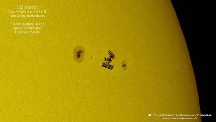 Amazing Footage From Earth As Space Station Transits Sun During Spacewalk