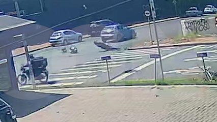 Por outro ângulo: Novas imagens mostram grave acidente no Centro de Cascavel
