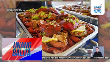 Nasa 1,000 kilo ng alimango, pinagsaluhan ng mga residente at bisita sa pagdiriwang ng Crab Festival | Unang Balita