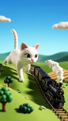 cute cat stopped the train demanding the passenger to subscribe it. #trainedcats #cat #catvideos