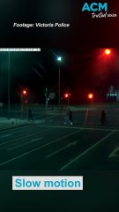 Speeding car narrowly misses pedestrians at Mornington intersection