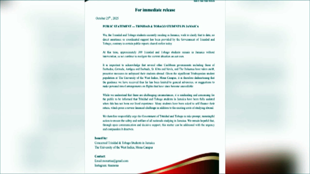 T&T MAY REPATRIATE STUDENTS AFTER HURRICANE