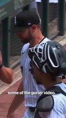 Adrian Houser vomits inside White Sox dugout