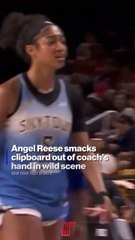 Angel Reese slapped a clipboard out of Sky staffer Ann Crosby’s hands