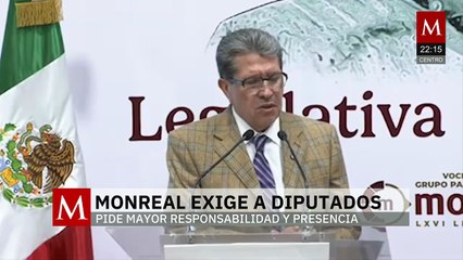 Ricardo Monreal pide a legisladores cumplir con su asistencia a las sesiones presenciales
