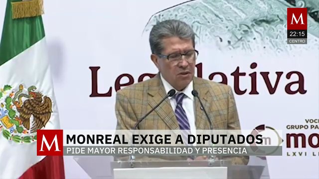 Ricardo Monreal pide a legisladores cumplir con su asistencia a las sesiones presenciales