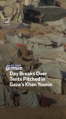 Day Breaks Over Tents Pitched in Gaza’s Khan Younis